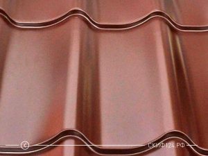 Металлочерепица супермонтеррей коричневого цвета с покрытием Prisma