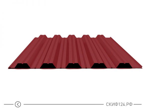 Профилированный лист НС-35 красного цвета с полимерным покрытием