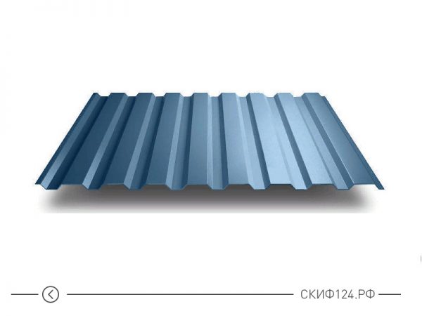 Профилированный лист МП-20 синего цвета с полимерным покрытием