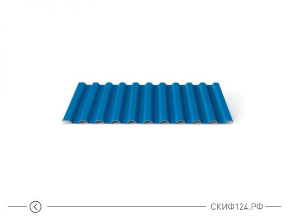 Профилированный лист С-21 синего цвета с полимерным покрытием