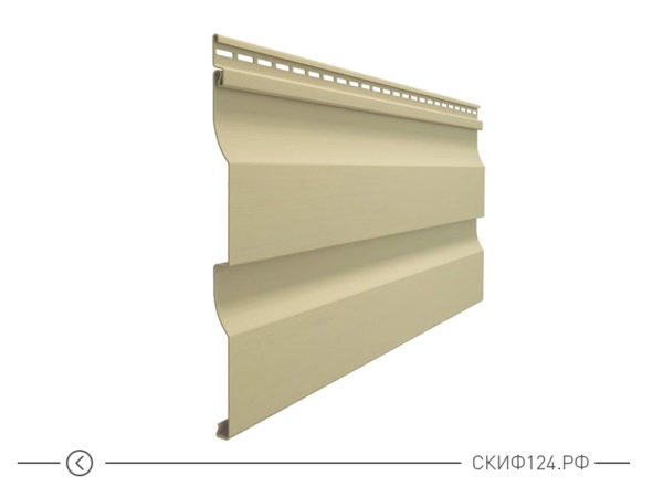 Горизонтальный виниловый сайдинг для отделки фасада дома Корабельный брус цвет крем-брюле