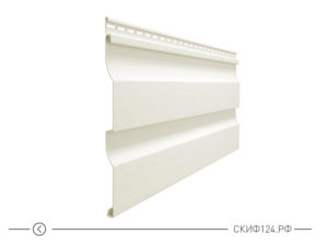Горизонтальный виниловый сайдинг для отделки фасада дома Корабельный брус цвет белый пломбир