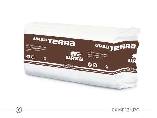 Утеплитель URSA TERRA 37 PN для утепления каркасной стены и межкомнатной перегородки
