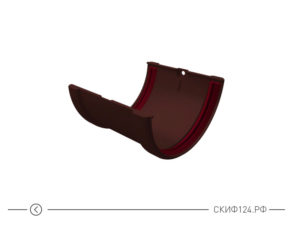 Соединитель желобов ПВХ для водостока Grand Line, цвет шоколадный