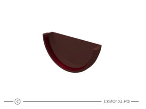 Заглушка желоба универсальная из ПВХ для водостока Гранд Лайн, цвет шоколадный